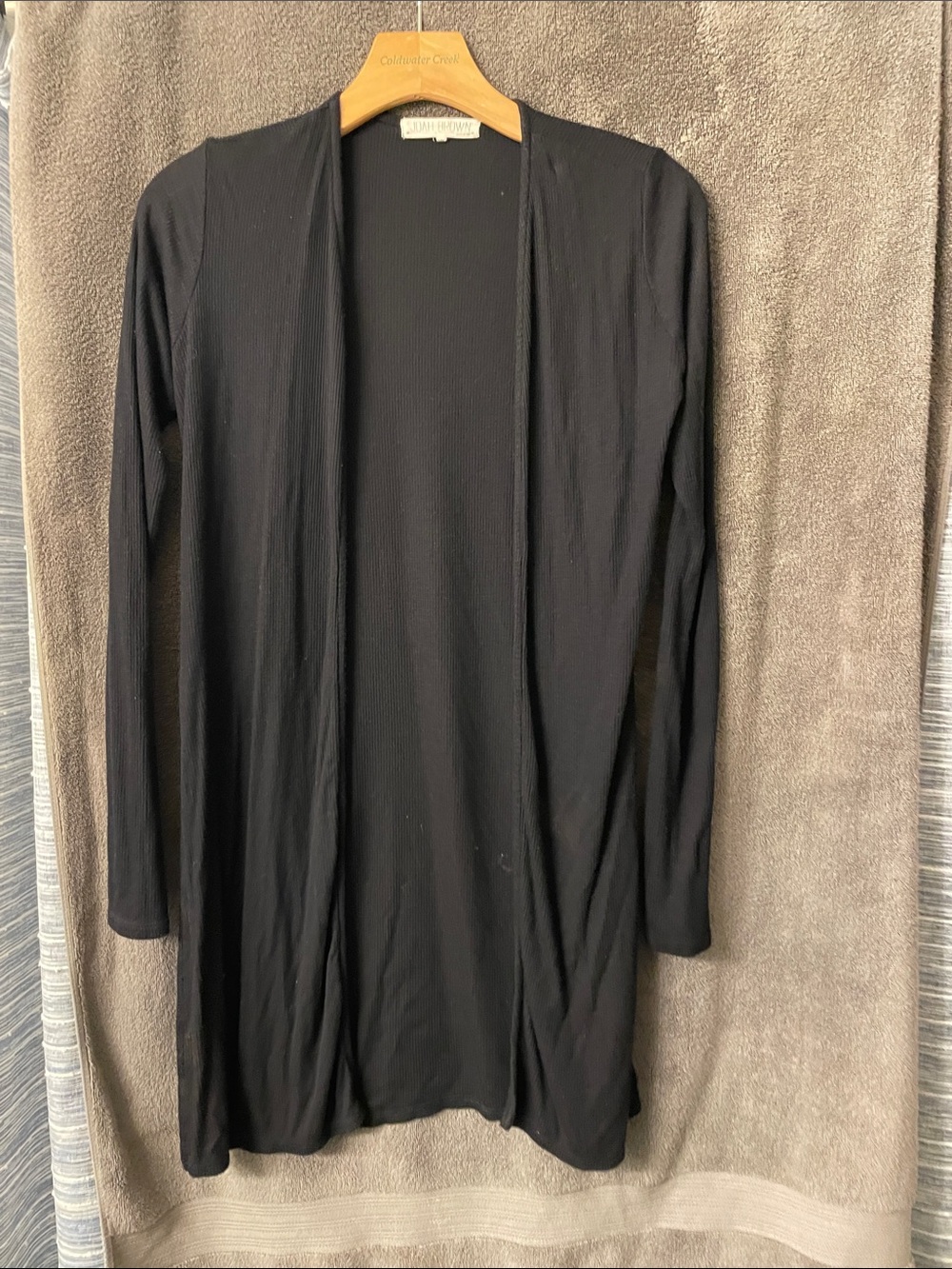 Joah Brown Black Long Sleeve Open Front cardigan - Picture 2 of 7